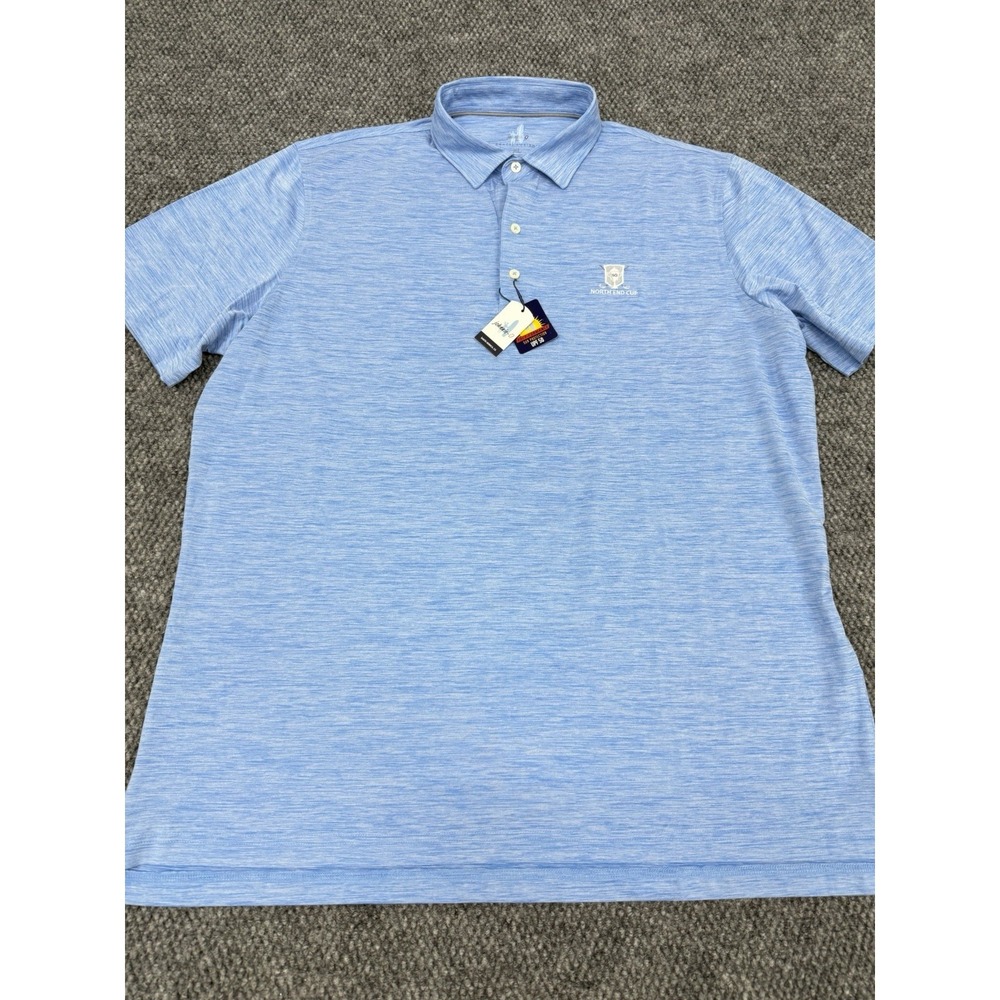 Johnnie O Men's XL Featherweight Performance Golf Polo Shirt Heather Blue UPF 50